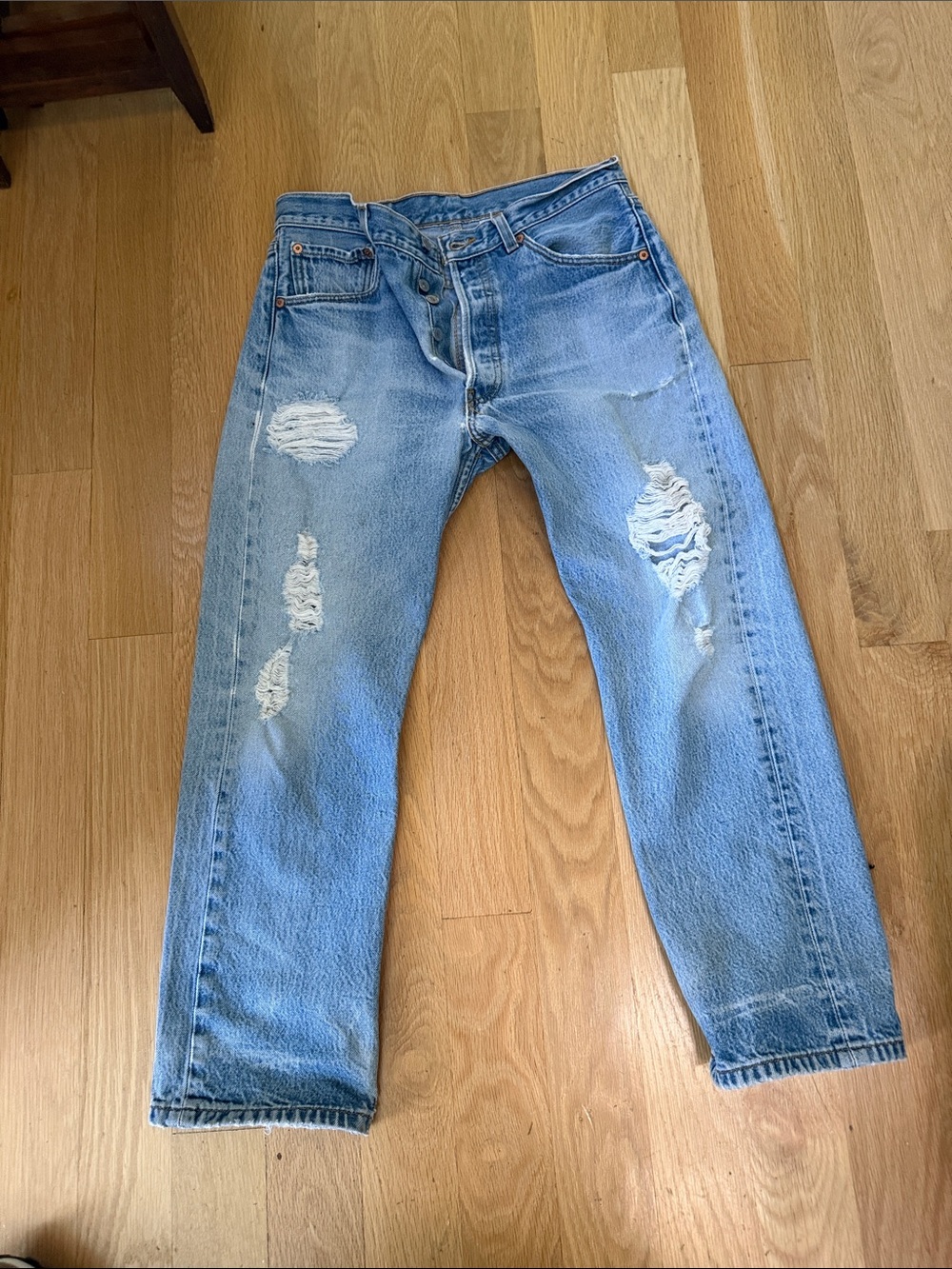 Levi's Light Blue Distressed Relaxed Jeans